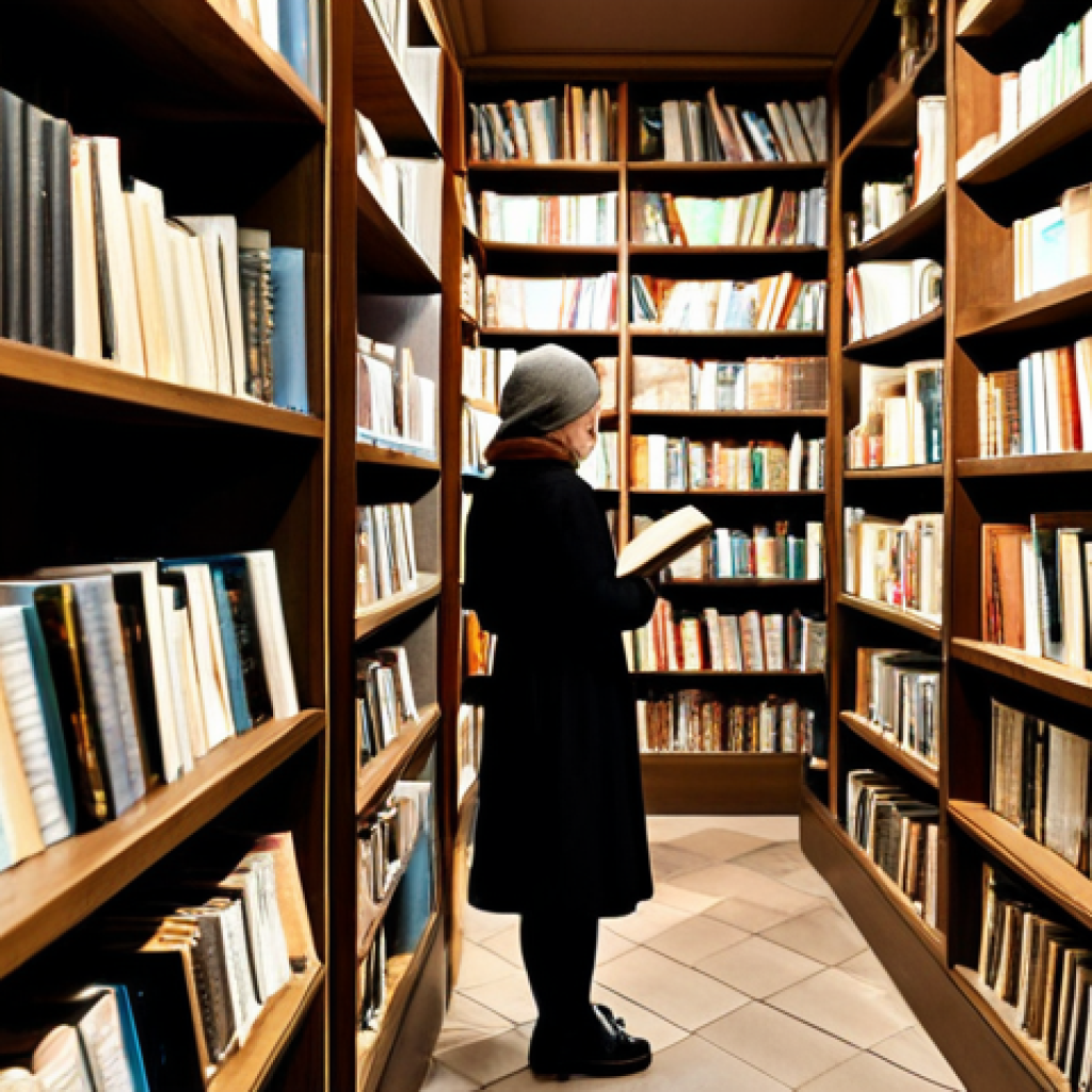 **

"A modern bookstore interior in Poland, featuring warm lighting and shelves filled with books. A woman in a modest dress browses the shelves, a subtle aroma of old paper and wood permeates the air. Safe for work, appropriate content, fully clothed, professional setting, perfect anatomy, natural proportions, high quality photography, family-friendly, modest clothing."

**