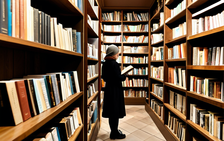 **

"A modern bookstore interior in Poland, featuring warm lighting and shelves filled with books. A woman in a modest dress browses the shelves, a subtle aroma of old paper and wood permeates the air. Safe for work, appropriate content, fully clothed, professional setting, perfect anatomy, natural proportions, high quality photography, family-friendly, modest clothing."

**