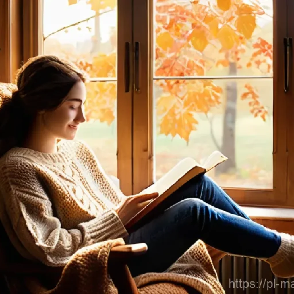 향기 마케팅과 브랜드 메시지의 일관성 - **Prompt 1: Cozy Autumn Afternoon Reading**
    "A cozy and warm autumn afternoon scene inside a rus...