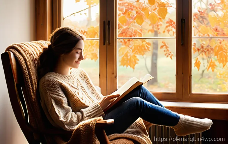 향기 마케팅과 브랜드 메시지의 일관성 - **Prompt 1: Cozy Autumn Afternoon Reading**
    "A cozy and warm autumn afternoon scene inside a rus...