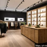 Home 20 향기 마케팅의 변화하는 고객 기대 - A modern boutique clothing store interior in Warsaw, Poland, featuring subtle ambient lighting and e...