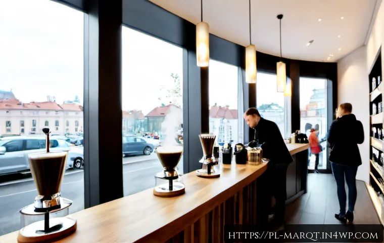 향기 마케팅의 국제적 성공 사례 - Photorealistic luxury coffee boutique in central Warsaw, Poland, an elegant scent-marketing installa...